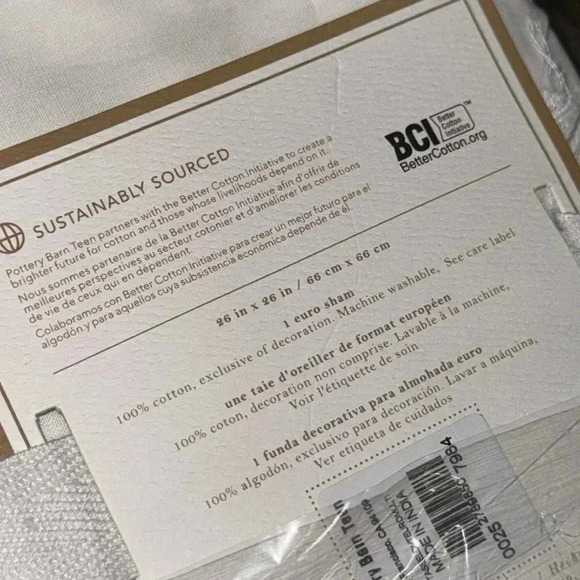 NWT PBT POTTERY BARN TEEN Tassel Sham 26x26 Multi Color 1 Euro Sham 100% Cotton - Picture 6 of 8